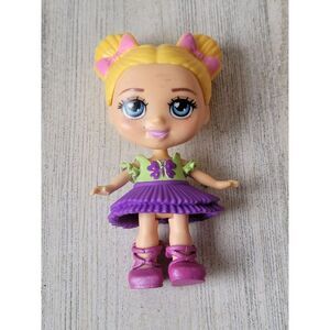 Poseable mini ballerina Girl doll blonde pigtail toy figure tutu